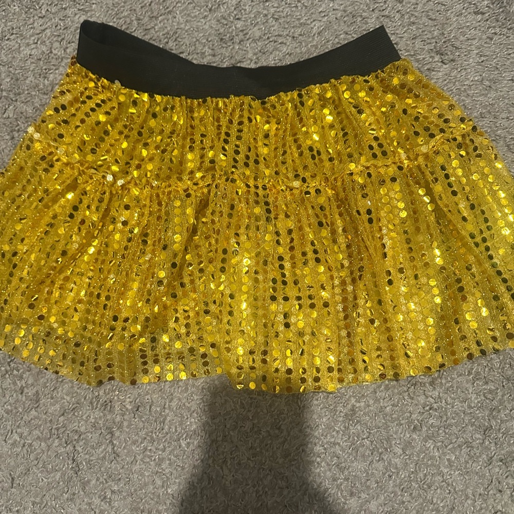 Gone for a Run Gold Sequin Skirt